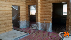 Стяжка пола в деревянном доме по теплым полам | превью