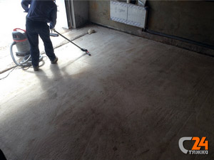 Предварительное обеспыливание поверхности перед производством контактной стяжки пола | превью