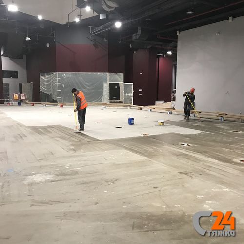 Стяжка пола в фитнес-центре