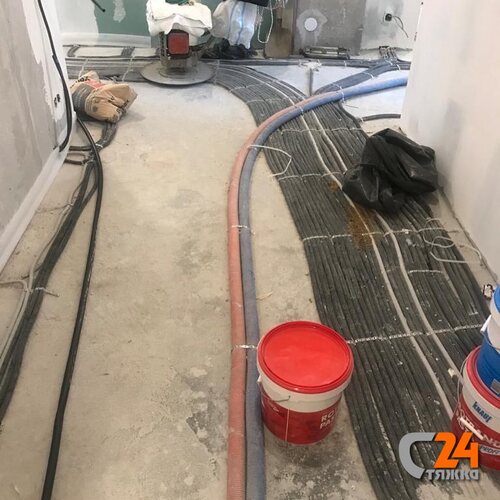 разводка коммуникаций по полу