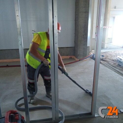 механизированная полусухая стяжка