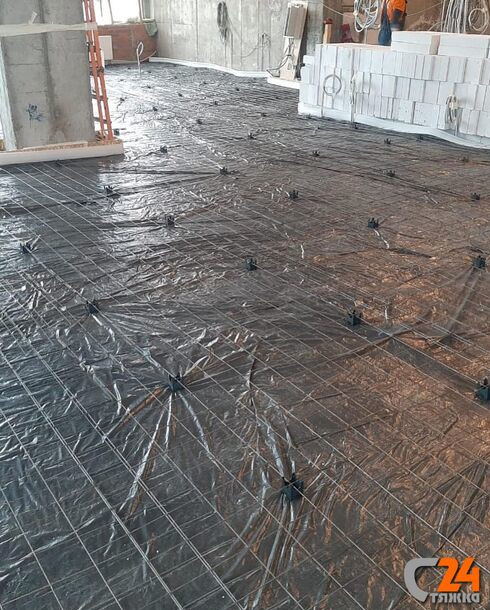 гидроизоляция и армирование стяжки